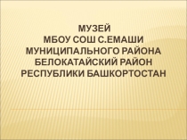 Исторический музей МБОУ СОШ с.Емаши