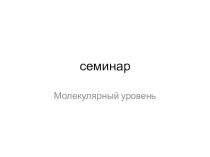 ПрезентацияСеминар по молекулярной
