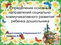 Определение основных направлений социально-коммуникативного развития ребенка-дошкольника