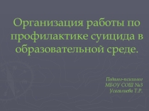 Организация работы по профилактике суицидального риска