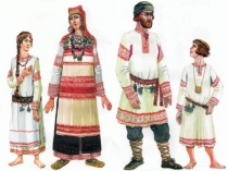Презентация по ИЗО на тему Русский национальный костюм. Женский 4 класс