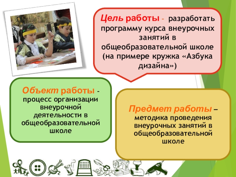 Презентация аттестационной работы Методика проведения занятий в общеобразовательной школе (на примере работы кружка Азбука дизайна)