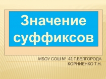 Презентация к уроку русского языка 2 класс по теме Значение суффиксов