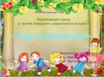 Презентация Развивающая среда в гуппе младшего дошкольного возраста. Наш подоконник