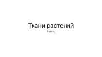 Презентация по биологии 6 класс на тему Ткани растений