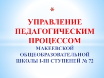 Презентация Управление педагогическим процессом общеобразовательной организации