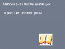 Правописание мягкого знака после шипящих в разных частях речи