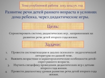Развитие речи детей раннего возраста, через дидактические игры. (анализ углубленной работы)