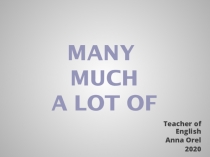 Презентация по английскому языку на тему Many Much A lot of