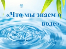 Презентация по экологическому воспитанию на тему Что мы знаем о воде
