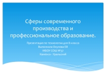 Сферы современного производства и профессиональное образование