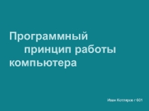 Презентация по информатике Программный принцип работы компьютера
