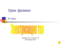 Урок Презентация Электризация тел