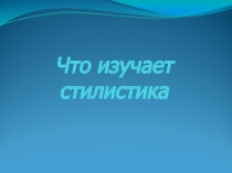 Презентация по русскому языку на тему Что изучает стилистика