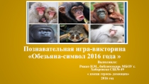 Презентация Познавательная игра-викторина Обезьяна -символ 2016 года