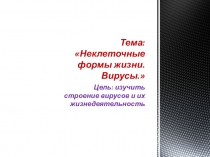 Презентация и план урока по биологии на тему Вирусы