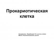 Презентация по биологии на тему Прокариотическая клетка(9 класс)