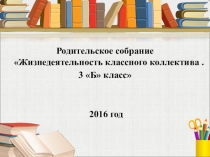 Презентация Жизнедеятельность классного коллектива . 3 Б класса