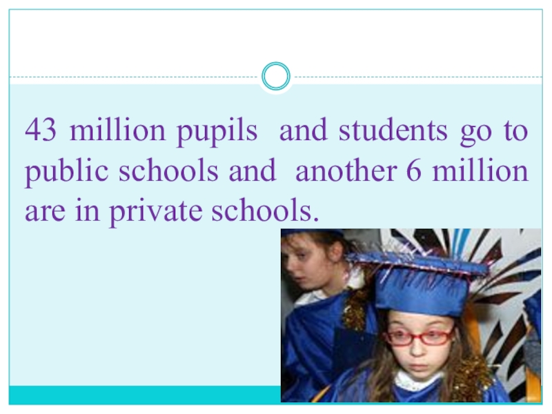 Презентация по английскому языку на тему Школа. Общие вопросы в Present Simple 43 million pupils and students go to public schools and another 43 million pupils and students go to public schools and another 6 million are in private schools.