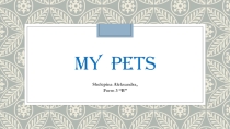 Презентация My pets 3 класс