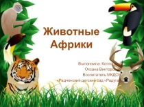 Презентация для младших дошкольников Животные Африки