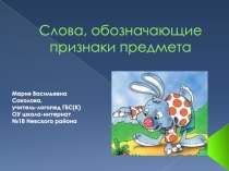 Тема: Слова, обозначающие признак предмета