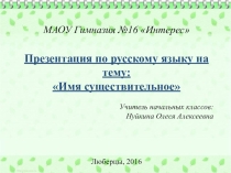 Презентация по русскому языку Имя существительное