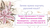Публикации моих учеников. Проект Зачем нужно изучать русский язык?