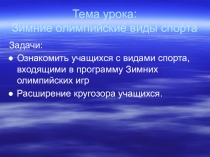 Зимние олимпийские виды спорта