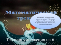 Таблица умножения на 6. Математический тренажёр.