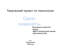 Творческий проект по технологии Сани-самокаты