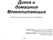Презентация по биологии на тему Млекопитающие. ( 7 класс)