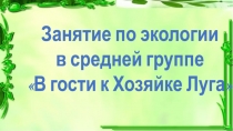 Презентация к занятию по экологии в средней группе В гости к хозяйке леса