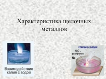 Щелочные и щелочноземельные металлы