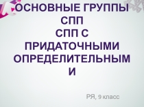 Презентация по русскому языку на тему Основные группы СПП
