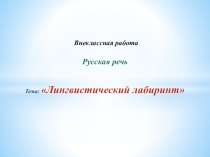 Презентация по русской речи Лабиринт