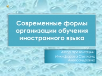 Современные формы организации обучения иностранным языкам