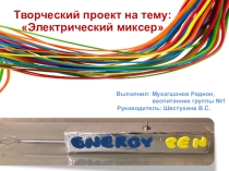 Творческий проект на тему: Электрический миксер