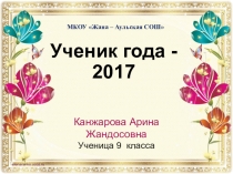 Презентация визитки на конкурс ученик года