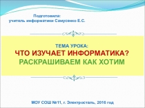 Презентация к уроку Что изучает информатика (1 класс)