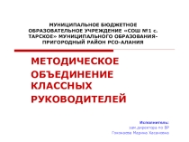 Рекомендации для МО классных руководителей МБОУ СОШ №1, с.Тарское.