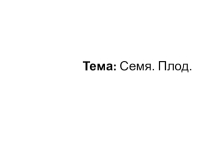 Презентация по теме Семя. Плод.