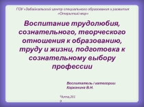 Презентация Отчет о проделанной работе по теме Подготовка к сознательному выбору профессии