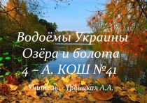 Презентация по природоведению Озёра и болота Украины (4 класс)