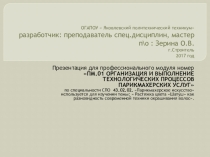 Презентация по современной техники окрашивания волос для мастеров и преподавателей по парикмахерскому искусству