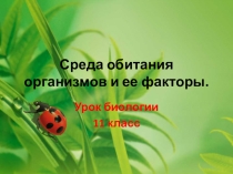 Презентация по биологии Среда обитания организмов и ее факторы