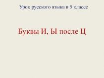 Буквы И, Ы после Ц.