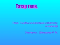 Презентация по татарскому языку Тиңдәш кисәкләрне кабатлау (5 класс)