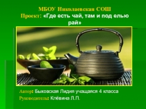 Презентация проекта Где есть чай, там и под елью рай 4 класс