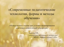 Осмысленное чтение как условие формирования ключевых компетенций учащихся